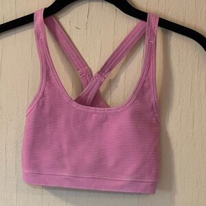 Women's Nux Pink Ribbed Bralette